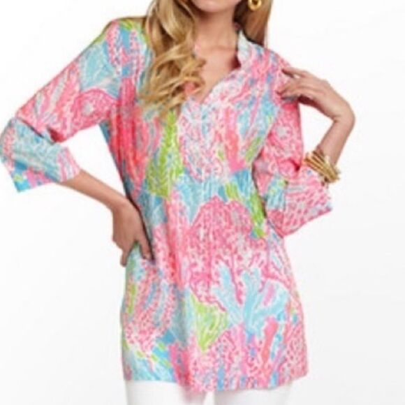 Lilly Pulitzer Lets Cha Cha Captiva Women’s Tunic L - Picture 1 of 9